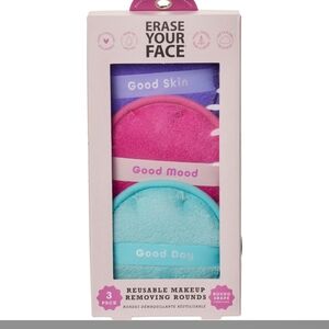 Erase Your Face Reusable Makeup Removing Rounds - Purple, Pink, Blue